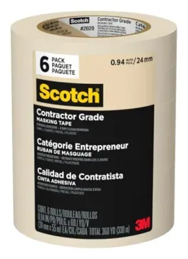 6-Count Scotch 0.94" x 60.1 Yds Contractor Grade Masking Tape Rolls