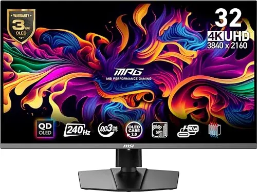 32" MSI MPG 321URX 4K QD-OLED 0.03ms 240Hz Gaming Monitor