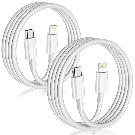 2-pk 6' APFEN USB C to Lightning Cables MFi Certified