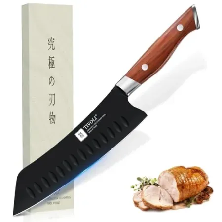 Tivoli 7" Santoku-Style Professional Chef Knife w/ Wood Handle