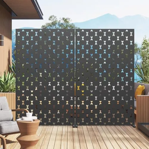 Metal Outdoor Privacy Screen Panels with Stand