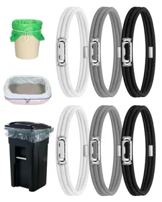 6-Piece Vorshape Garbage Can Cord Lock Rubber Bands (4-33 Gallon)