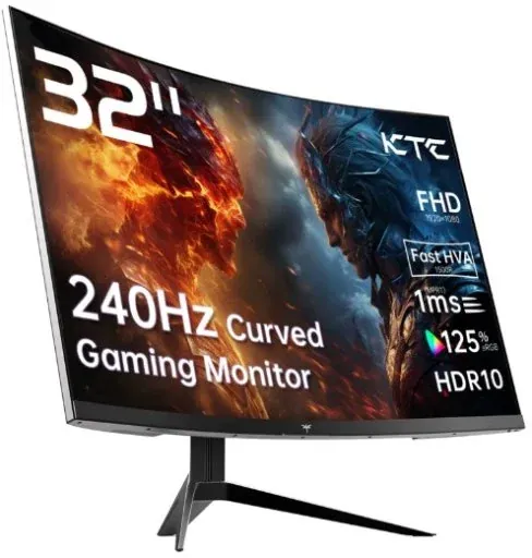 KTC 32" 240Hz Curved Gaming Monitor 1500R FHD 1ms FreeSync