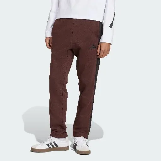 Adidas Men Essentials 3-Stripes Fleece Pants Open Hem
