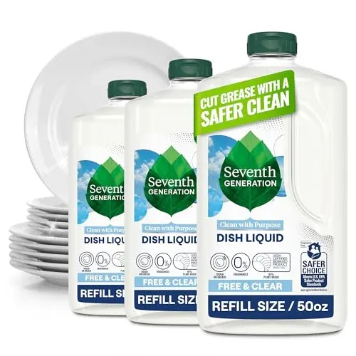 3-Pack 50-Oz Seventh Generation Hand Wash Dish Liquid Soap Refill (Free & Clear)