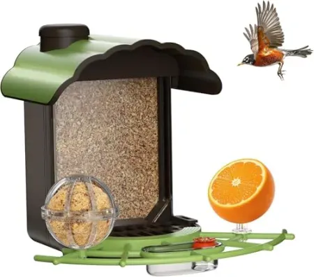 2L Centvicam Wild Bird Feeder with 4-in-1 Food Tray