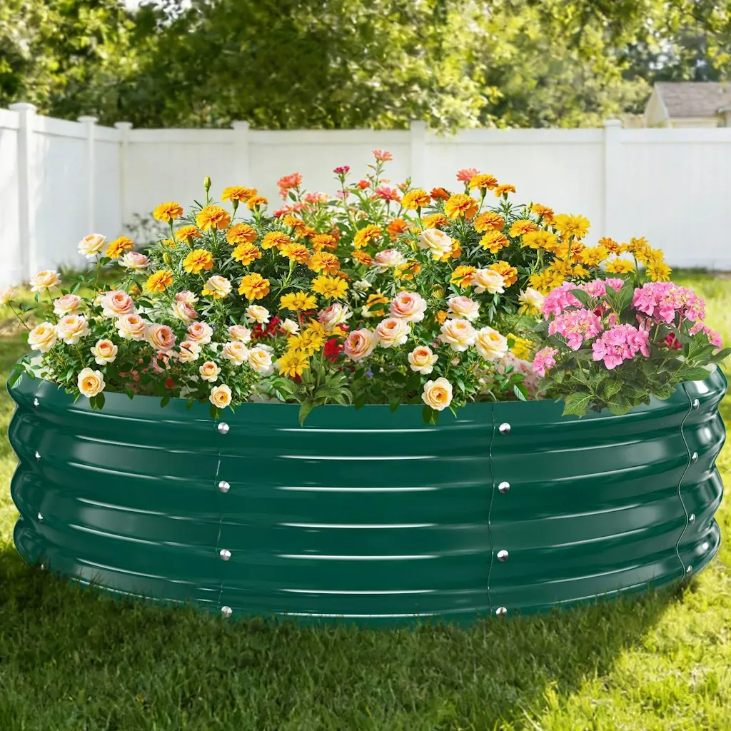 12"x48" Round Steel Raised Garden Bed