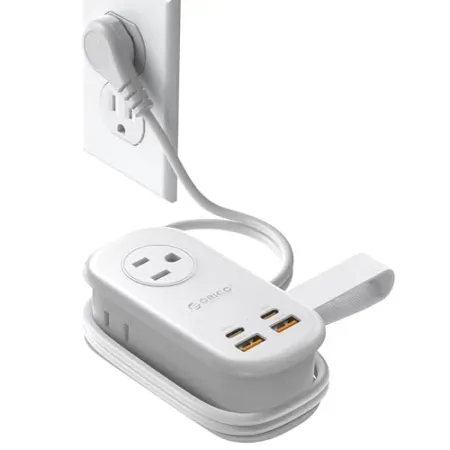 65W ORICO 7-in-1 GaN USB Travel Power Strip Charging Station