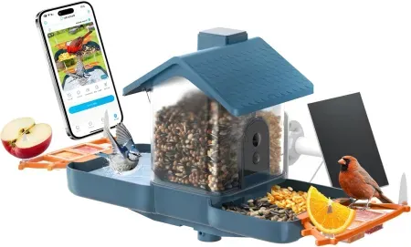 NAVFS Bird Feeder with Camera and Bird Bath