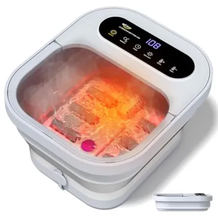 ALLJOY Collapsible Foot Spa Bath with Heat & Bubble Massager