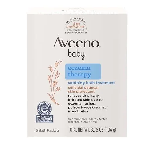 Aveeno Baby Eczema Therapy Colloidal Oatmeal Soothing Bath Treatment 5-Count