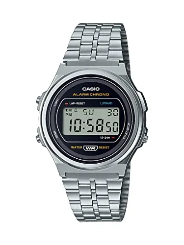 Casio Vintage 39mm Stainless Steel Bracelet Watch w/ LED Illumination & Stopwatch