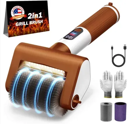 VYTOOV Electric 2-Speed BBQ Grill Brush w/ LED Light