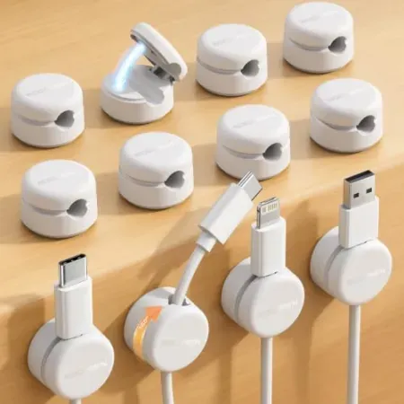 12-Pack Rocoren Magnetic 360° Rotating Cable Clips