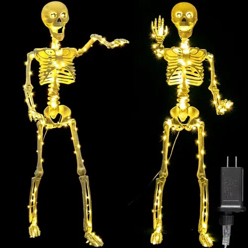 Light-Up Halloween Skeletons 2-Pack 40-inch