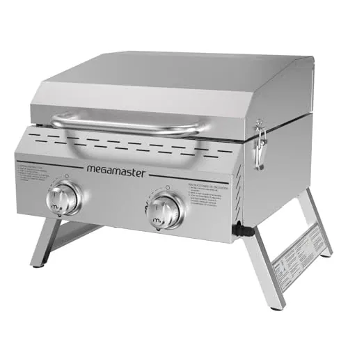 Megamaster Tabletop 2 Burner Gas Grill 16000 BTU