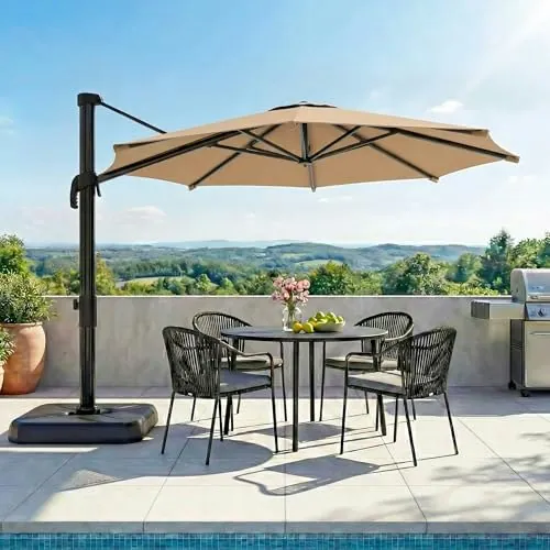 Lausaint Home 10-Foot Cantilever Patio Umbrella