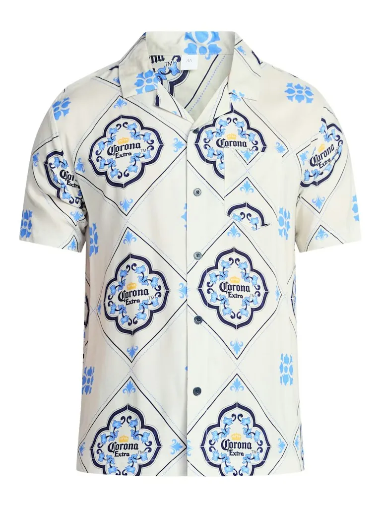 Corona Men's Graphic Button-Up Shirt