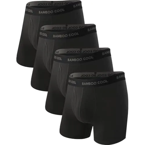 4pk BAMBOO COOL Men's Boxer Briefs Ultra Breathable Underwear Multipack