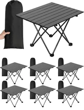 6-Pack Nuenen 22" Portable Folding Camping Table w/ Carry Bag