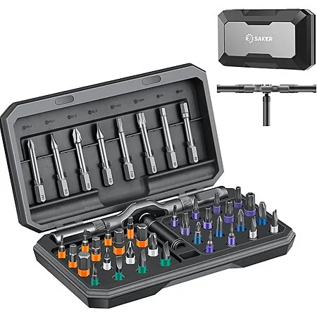 Saker 42-in-1 Magnetic Ratchet Screwdriver Set w/ T-Handle & Storage Case
