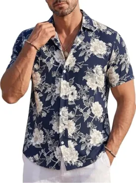 GIANZEN Men's Short Sleeve Hawaiian Shirt