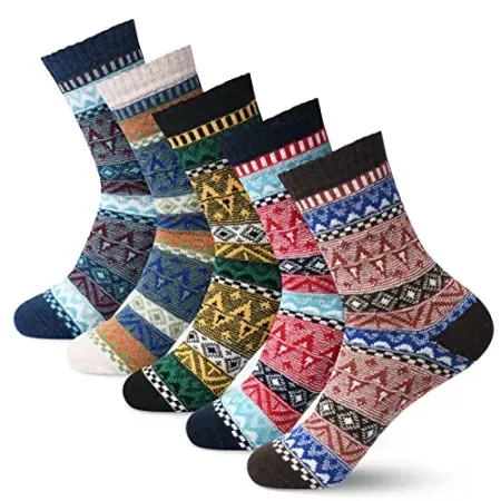 5-Pairs MORECOO Women's Thick Wool Soft Warm Cozy Crew Socks