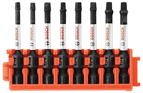 Bosch 8-Piece 2" Impact Tough Square Power Bits w/ Clip