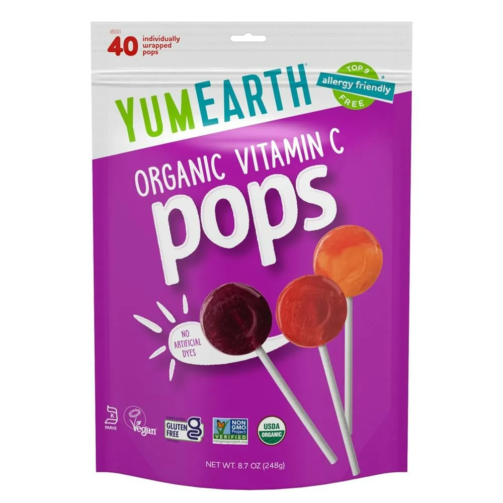 YumEarth Organic Vitamin C Pops 40-Count Variety Pack