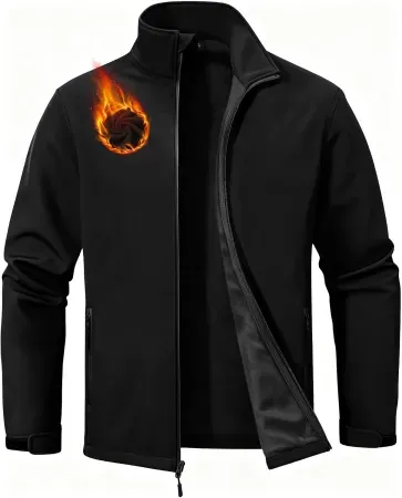 ZITY Men's Lightweight Softshell Jacket Fleece Lined Waterproof Windbreaker