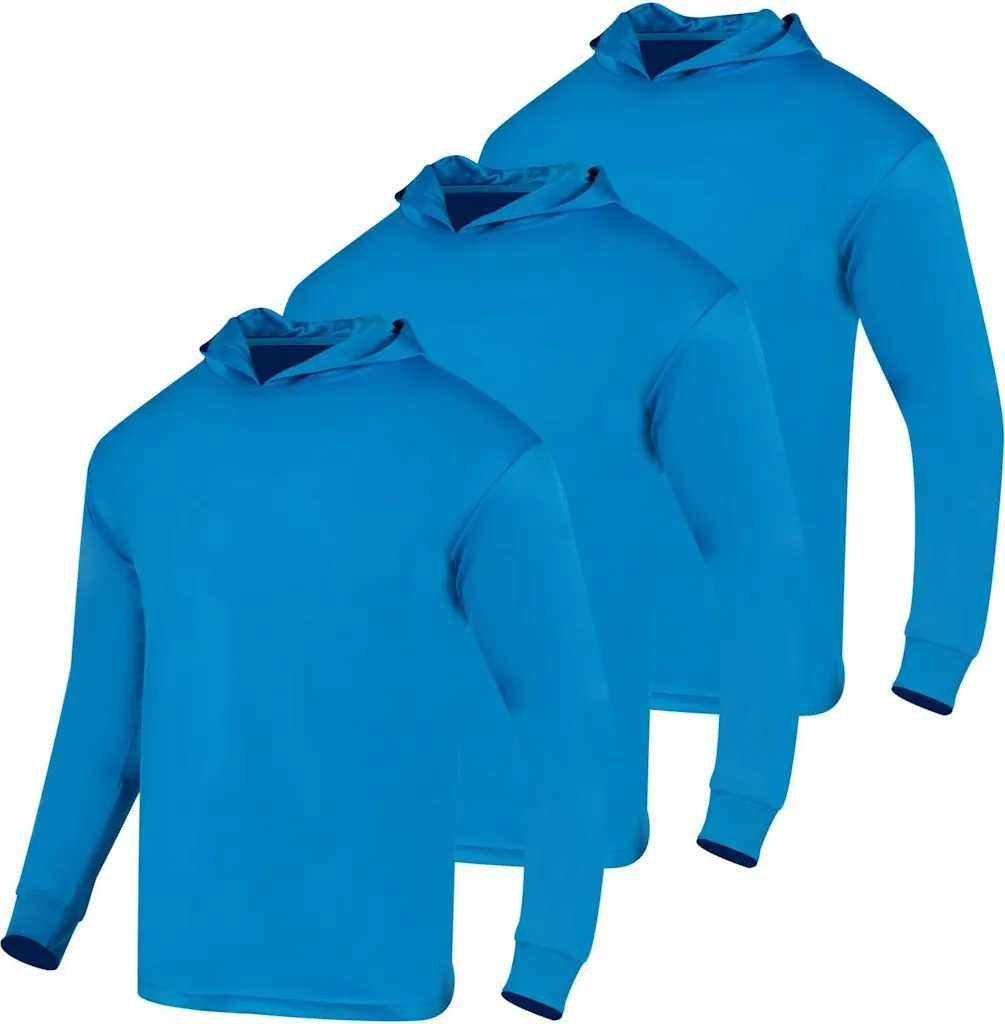 Men's Hi-Vis Long Sleeve Hooded Safety Shirt 3-Pack