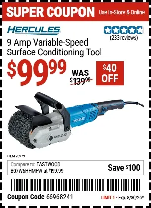 HERCULES 9 Amp Variable-Speed Surface Conditioning Tool