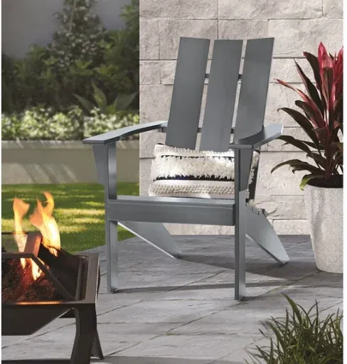 Mainstays Wood Outdoor Modern Adirondack Chair (Grey)