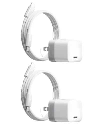 2-Pack CUKTECH 40W GaN USB-C Mini Wall Charger with Cables