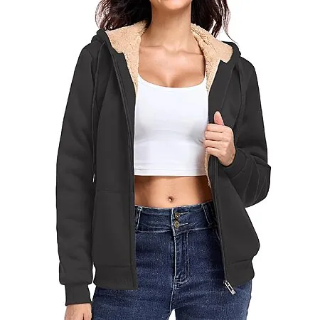 Little Beauty Women's Fleece-Lined Zip Up Hoodies (various)