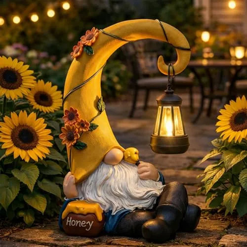 Solar Gnome Garden Statue with Lights