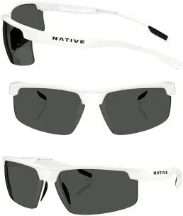 Native Ridge-Runner Crest Polarized Sunglasses Satin Quartz Gray