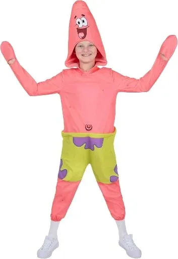 SpongeBob SquarePants Kids' Onesie Premium Costume Bodysuit (Patrick, Medium)
