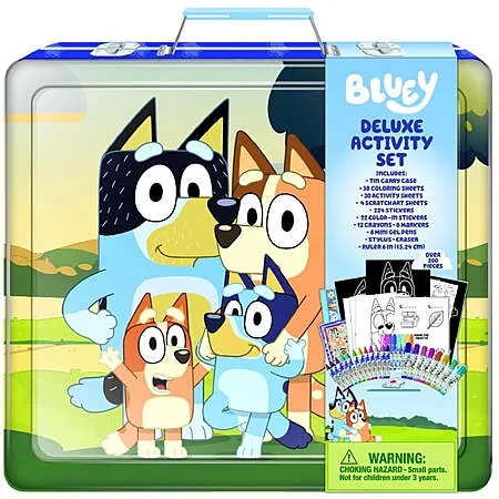 200+ Pc Bluey Deluxe Activity Art Set w/ Metal Carrying Case