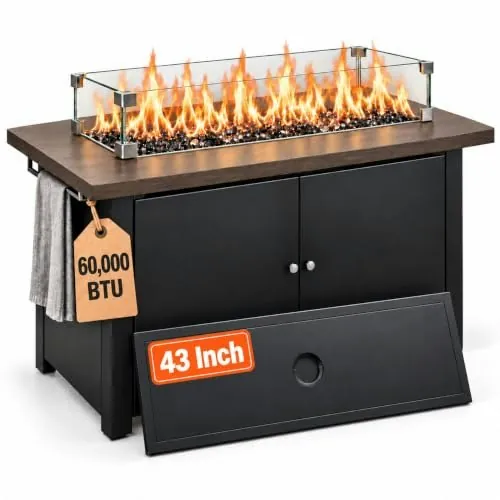 KamerOut 43" 60,000 BTU Propane Fire Pit Table