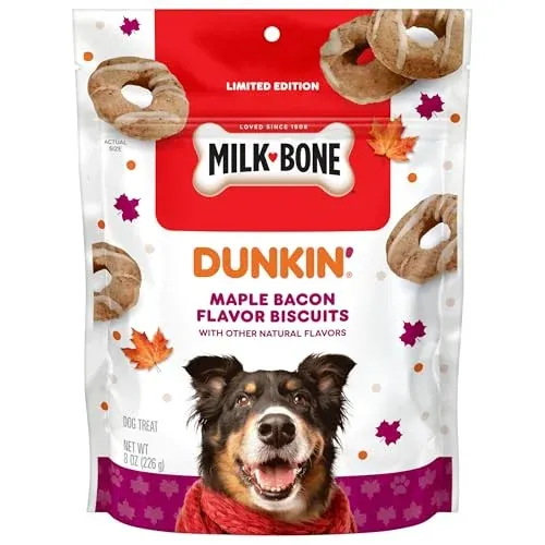 Milk-Bone Dunkin’ Maple Bacon Flavor Dog Biscuits 8 Oz. Bag