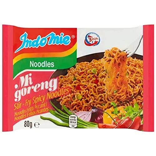 Indomie Mi Goreng Instant Stir Fry Noodles Hot & Spicy 2.82 Ounce (Pack of 30)