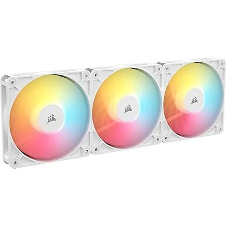 3-Pk 120mm Corsair RS120-R ARGB PWM Reverse Rotor PC Case Fans (White)