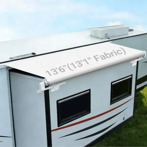 RV Slide Out Topper Awning Kit 13'6'' (13'1'' Fabric) White