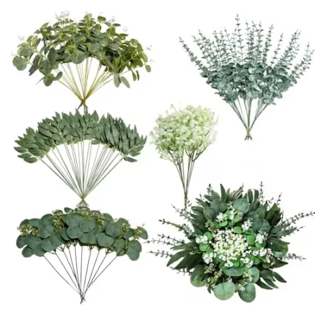 110-Piece FLPYARD Mixed Artificial Eucalyptus Stems with Baby's Breath