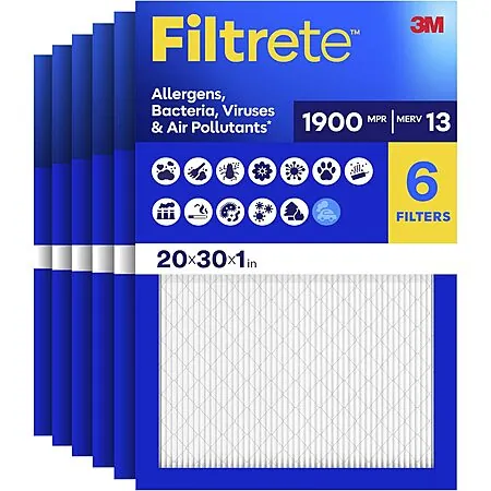 Filtrete HVAC Air Filters: 4-Pk 12x30x1 MERV 11 $23.90, 6-Pk 20x30x1 MERV 13