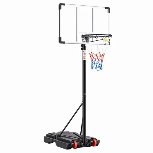 EDX 5ft-8.5ft Height-Adjustable Basketball Hoops with 32" Shatterproof Backboard