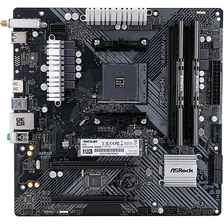 ASRock B450M/AC AM4 mATX MB + 16GB Team T-FORCE DDR4 RAM + 512GB Patriot NVMe SSD
