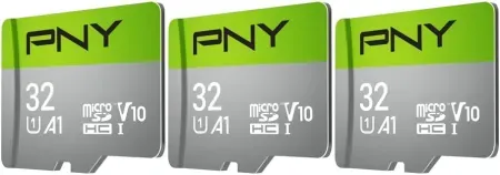 3-Pack 32GB PNY Class 10 U1 microSDHC Flash Memory Cards