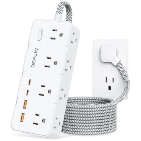 DEPOW 8-Outlet / 2 USB-C / 2 USB-A Surge Protector w/ 5' Cord